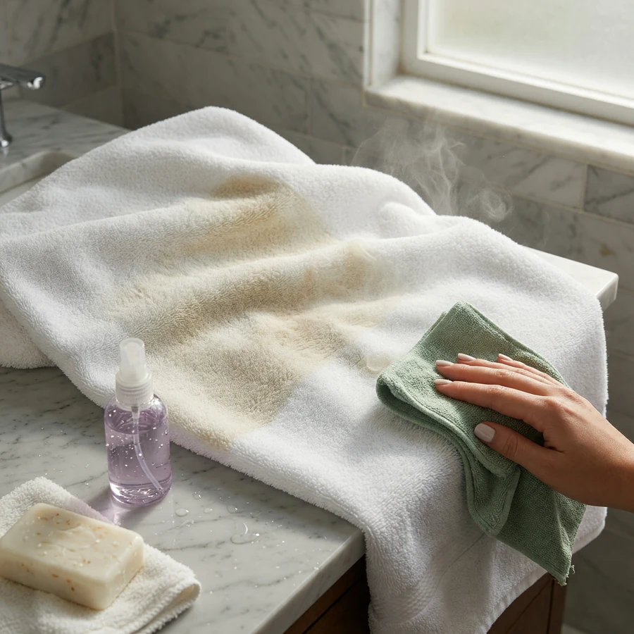 High-quality photo showing imagen principal del artículo sobre how to really clean your bathroom (that actually works). Pr...